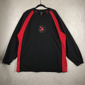 Shaq Shaquille ONeal Warm Up Jersey Dunk Shoot Around Black Red Men XXL Y2K